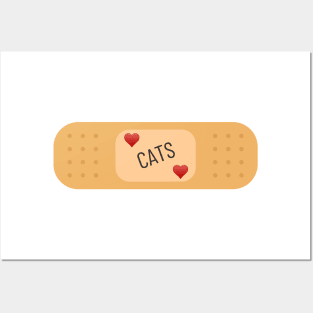 Cats lovers patch - bandaid Posters and Art